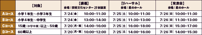 スケジュール