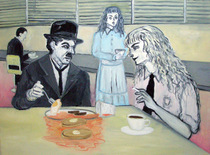 依田洋一朗 《上機嫌な朝食》 2009年 油彩・カンヴァス 76.2×101.6cm