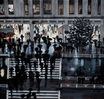 米谷清和 「夕暮れの街」 1992年 190.0×200.0cm 雲肌麻紙・岩絵具 三鷹市美術ギャラリー蔵