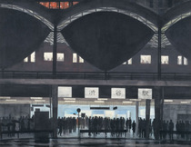 「雨、降る」 1990年 175.0×227.0cm 雲肌麻紙・岩絵具